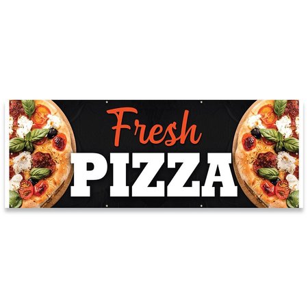 Signmission Fresh Pizza Banner Concession Stand Food Truck Single Sided B-96-30065